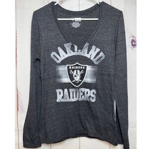 Woman's Gray Oakland Raiders Long Sleeve Shirt / Size Medium / Sku0044